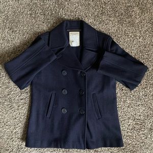 Abercrombie&Fitch Nautical Wool blend Navy Coat w/ Lining Women’s size Medium
